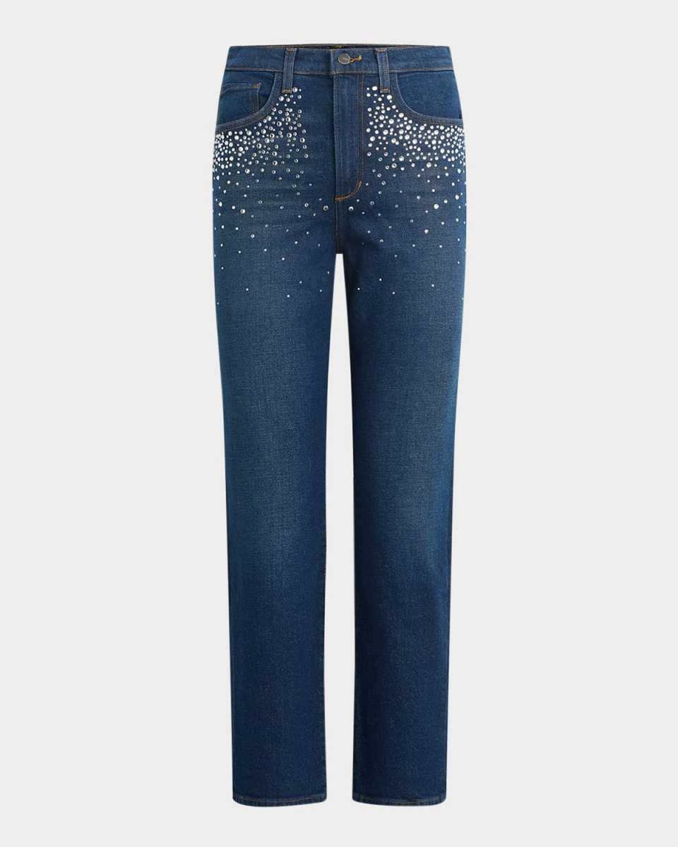 The Margot Slim Straight Crystal-Embellished Jeans
